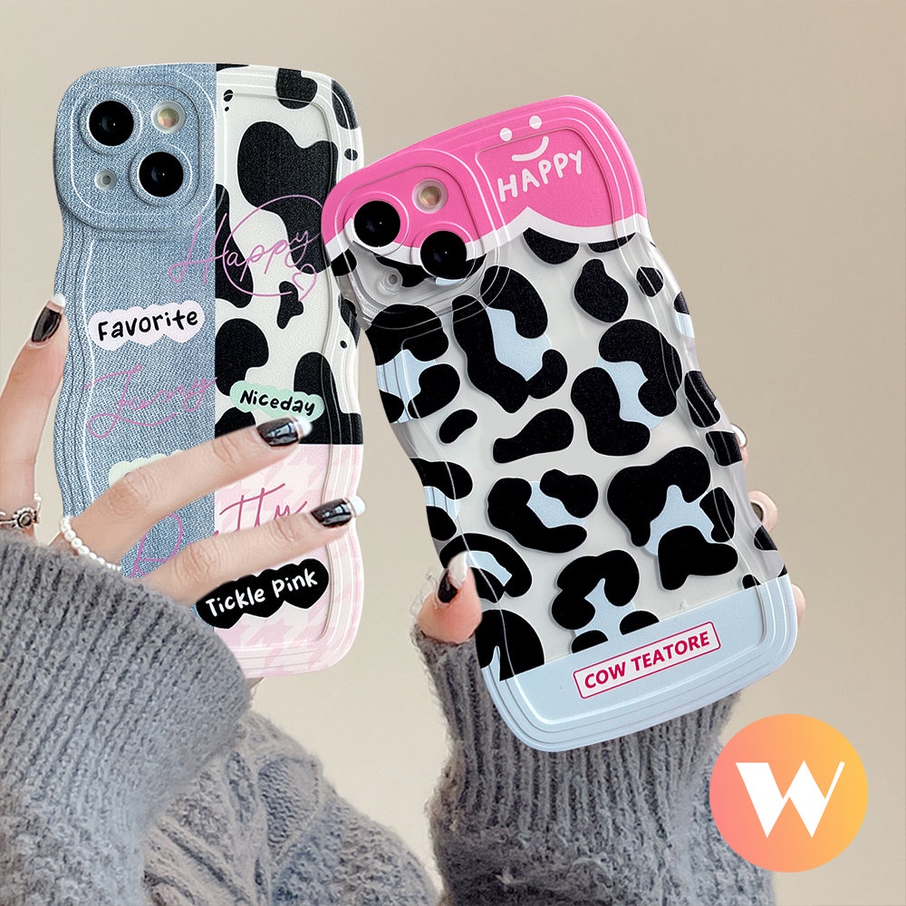 Wavy Edge Soft Tpu Case Redmi A1 9A 10 10C 9T 9C 9 10A A1+PO CO M3 X3 NFC Pro Redmi Note 10s 11 9Pro 8 10Pro 10 9 11Pro+9s 11s Mi 11T Pro Denim Patch Splicing Sarung Motif Leopard