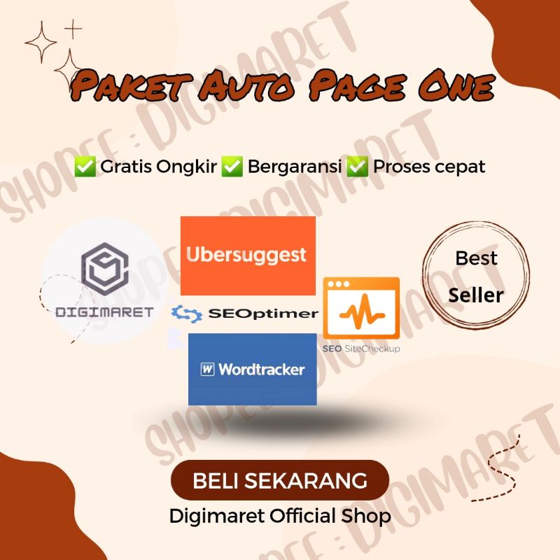 Paket Keyword Auto Pageone | Software Ubersuggest | Software Wordtracker | Software Seositecheckup | Software Seoptimer