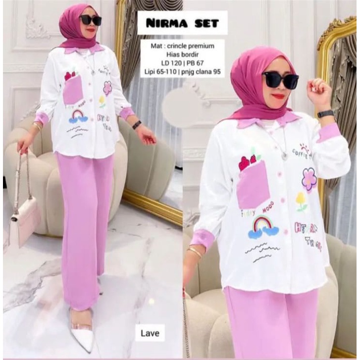 NIRMA SET CRINKLE MOTIF BORDIR LD 110 // NIRMA SETELAN TERBARU WANITA BORDIR // NIRMA ONE SET KEKINIAN TERBARU CRINKLE AIRFLOW // SETELAN PELANGI RARA / SETELAN WANITA VIRAL TERBARU // SETELAN BEST SELLER WANITA KOMBI // SETELAN TERBARU CRINKLE