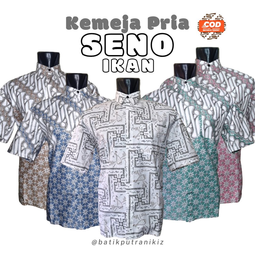 Kemeja Pria Lengan Pendek Hem Batik Katun Adem M - L - XL