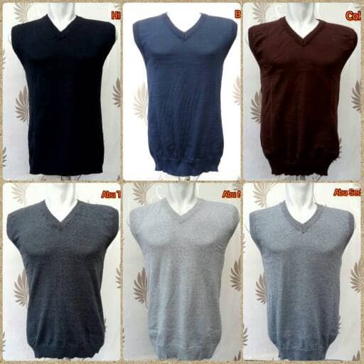 MR Rompi / Vest rajut dewasa Hitam, Maroon, Navy, Abu, Coklat