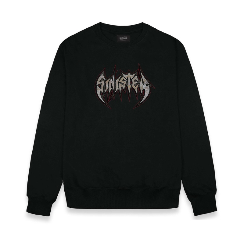 Sweater Pria Wanita Distro Metal Pleasure Crewneck Hitam Sablon Suiter Cowok Jumbo Switer Krunek Metal