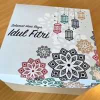 

3pcs dus warna abu motif design ramadan kotak 30x30 roti kue tart roti bolu kukus chiffon chesee brownies cokelat hadiah ulang tahun idul fitri