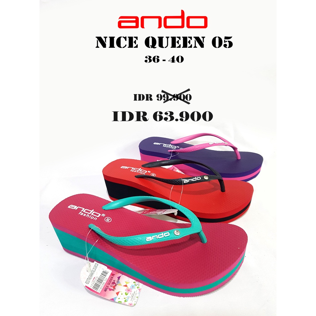 Sandal Ando - Nice Queen 05 - Sandal Wedges Wanita - Size 36-40r