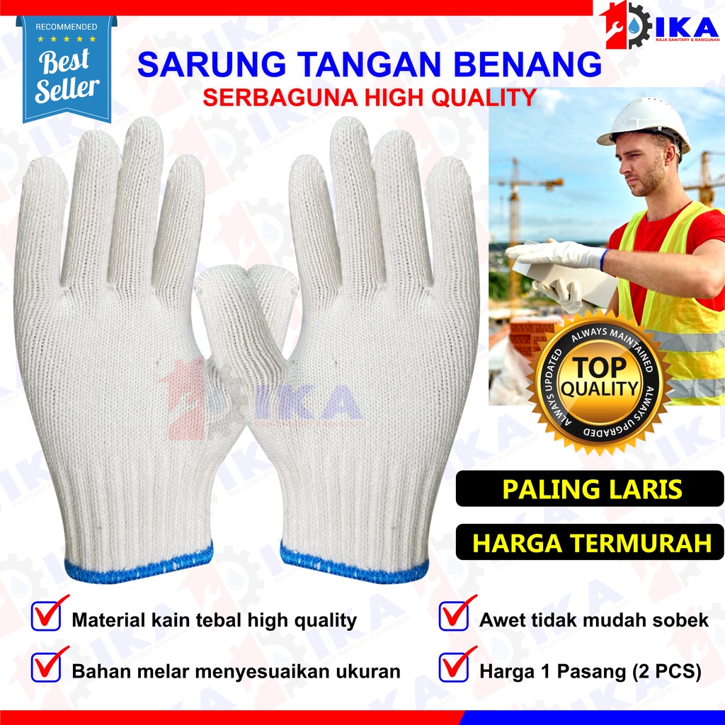 Sarung Tangan Benang Tukang Proyek Kain Katun Serbaguna / HIGH QUALITY TERMURAH