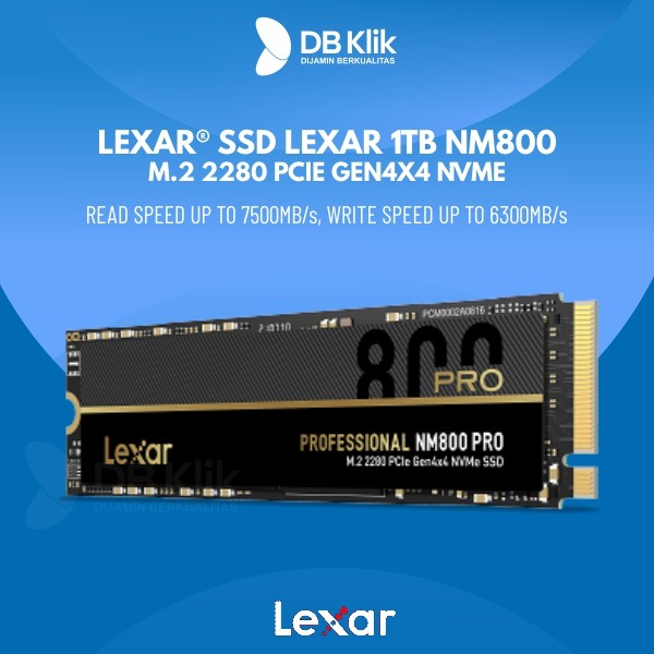 SSD LEXAR 1TB NM800 M.2 2280 PCIe Gen4x4 NVMe - SSD Lexar LNM800 1TB