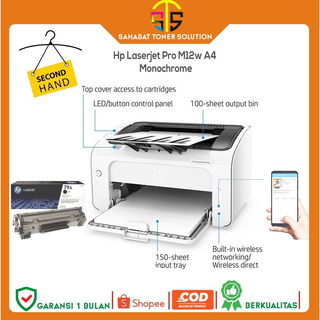 Hp LaserJet Pro M12w berkualitas