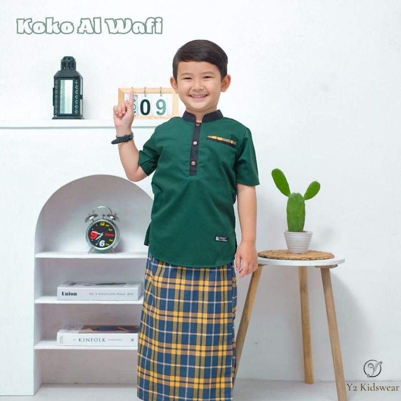Koko Sarcel Al-Wafi Best Product Y2 Original Setelan Celana Sarung Tanpa Peci