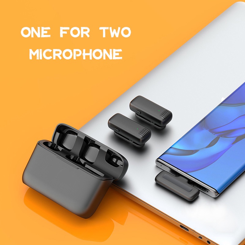 Wireless Dual Lavalier Microphone Plug &amp; Play Lapel Mic with Charging Case Mikrofon for TikTok YouTube Facebook Live Stream Vlog Video Recording Noise Reduction Auto Sync
