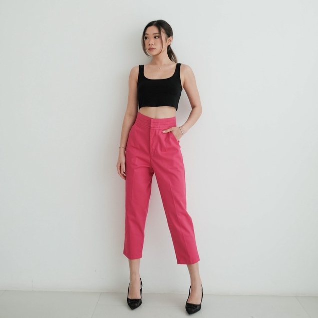 [TAVIA] OSAKA HW PANTS / HIGHWAIST PANTS / HW SKINNY PANTS / CELANA KERJA  WANITA/ CELANA BAHAN/ CELANA HIGHWAIST WANITA