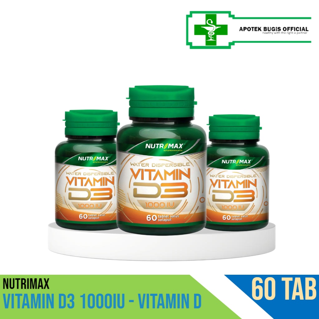 NUTRIMAX Vitamin D3 1000 IU isi 60 Tablet Vit Imun Imunitas Kekebalan Daya Tahan Tubuh D 3 1000IU