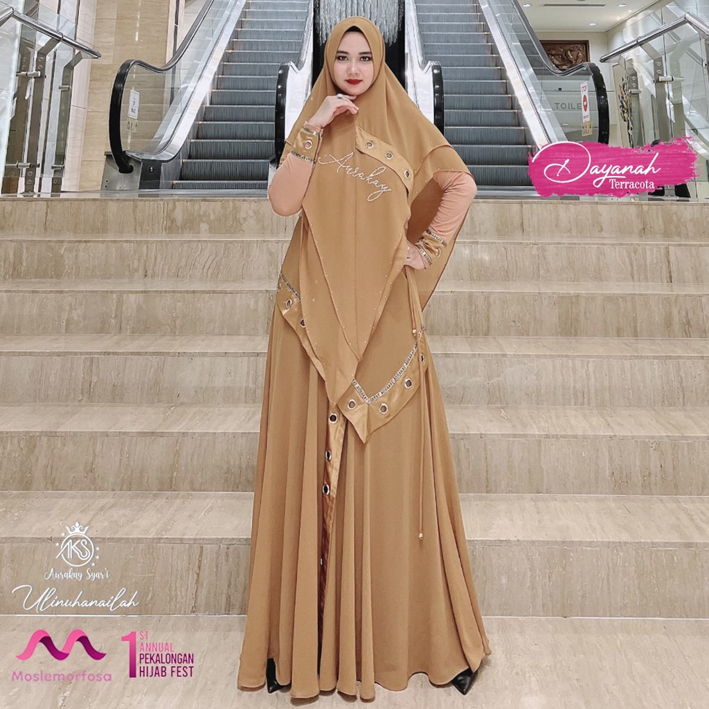 Gamis Syari Set Dayanah Teracota By Aurakay Syari