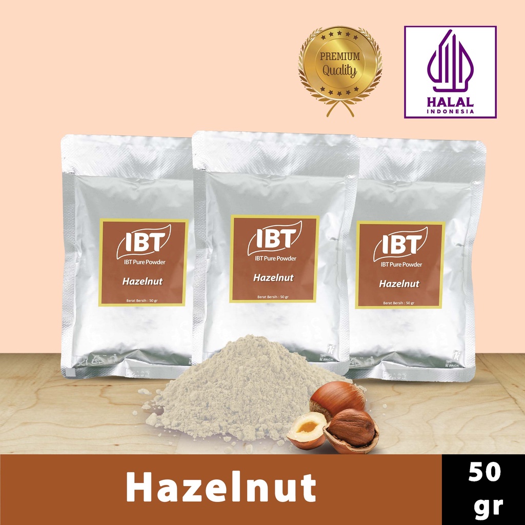 

Bahan Makanan Serbuk Bubuk Kue Kacang Hazelnut IBT Pure Powder Murni 50gr