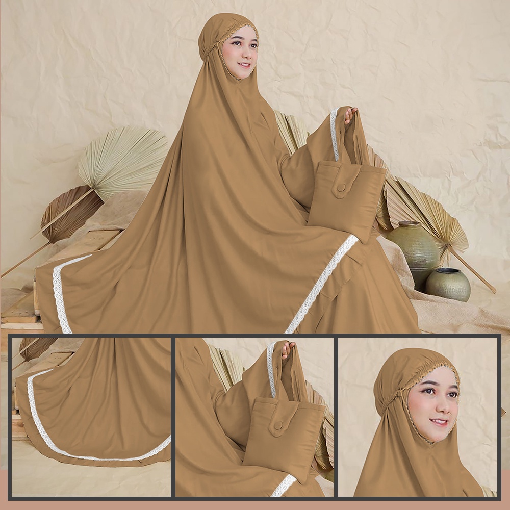 Mukena Renda Jumbo Bali Premium ZMT06 Renda Mukenah Travel Bahan Rayon Premium zmt06 Banyak Variasi Warna