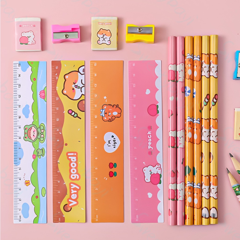 Sweetybayi 5in1 Alat tulis pensil set Alat tulis sekolah lengkap Stationery set