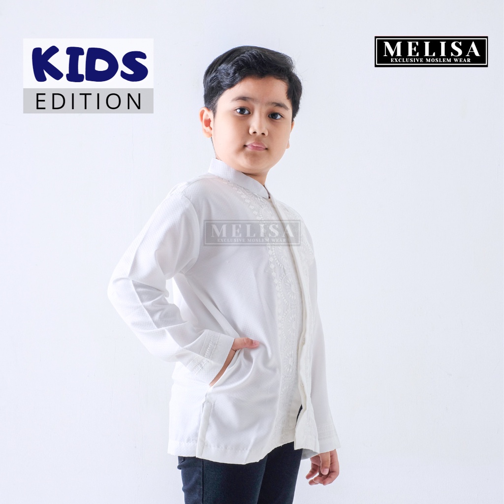 baju koko anak remaja tanggung lengan panjang baju koko anak laki laki bahan poli katun warna putih tulang size 14 15 16 17