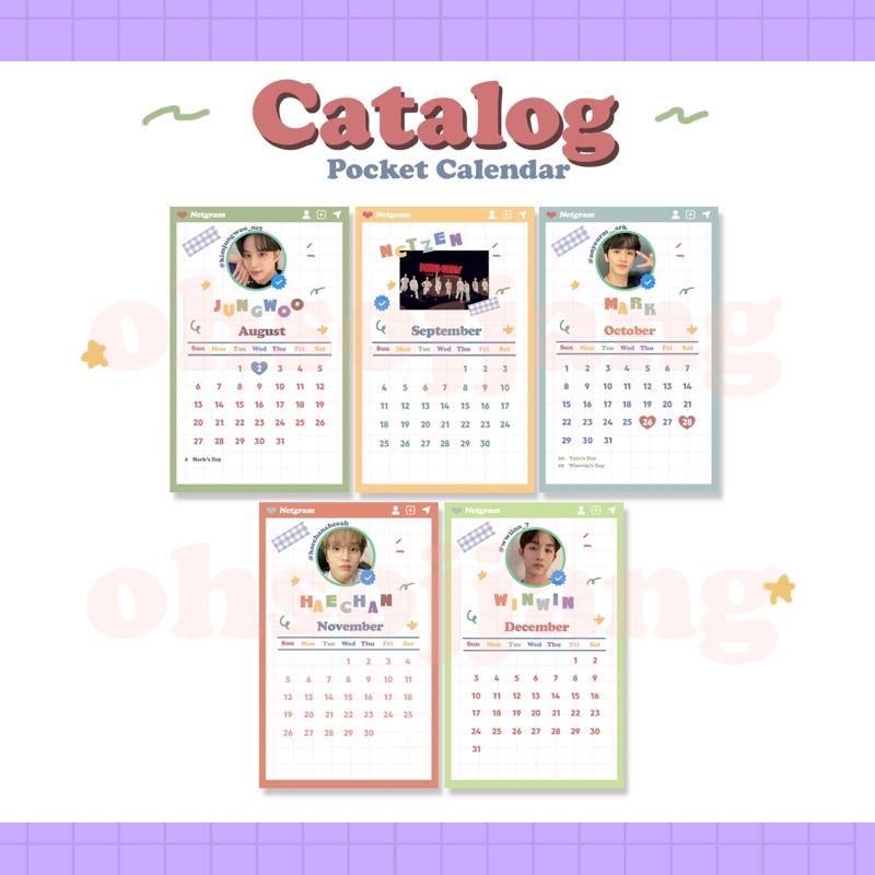 NCT127 MINI POCKET CALENDER 2023 SET SEASON GREETING NCTZEN PHOTOCARD STICKER KEYRING PAKET LENGKAP