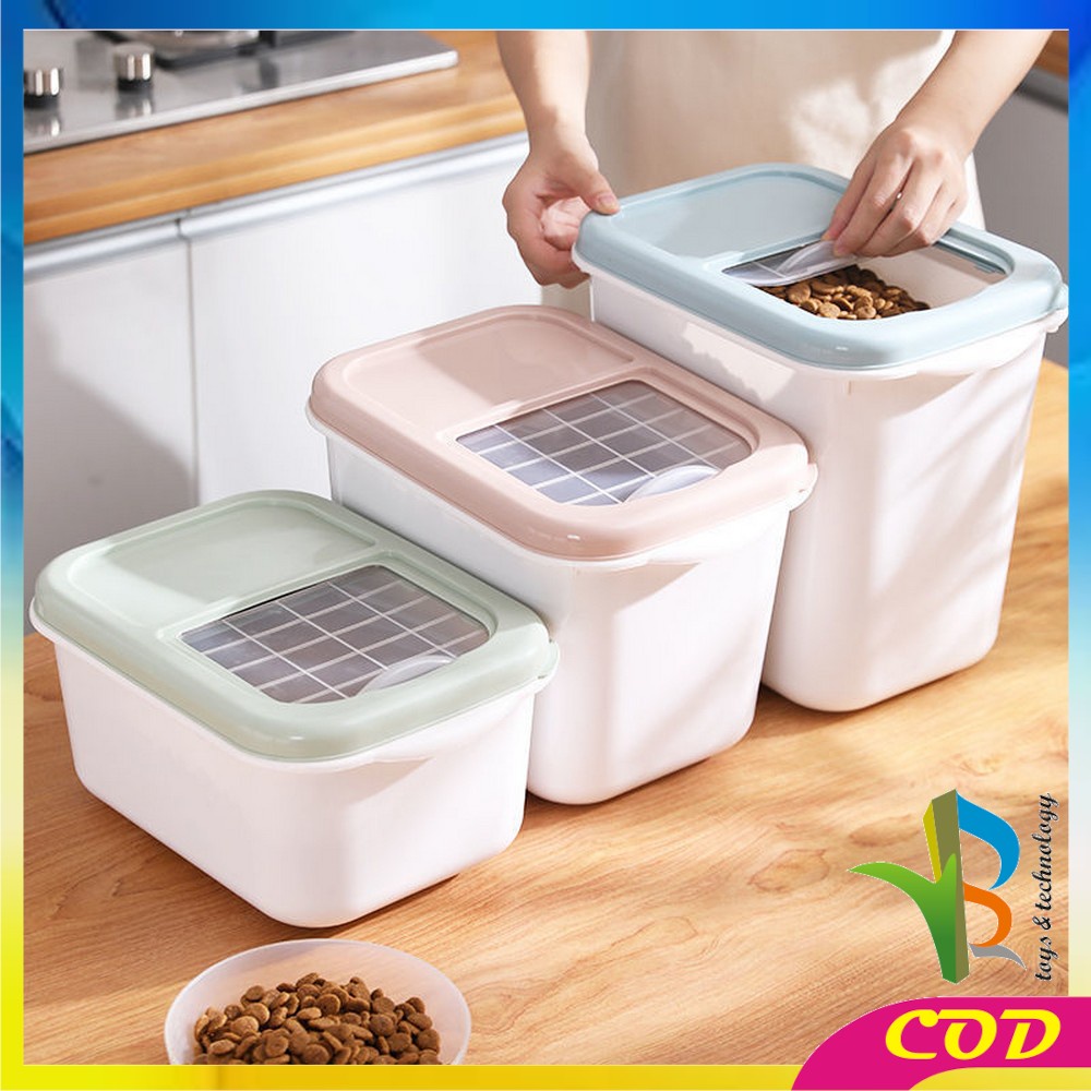 RB-C719 Tempat Beras Kotak Penyimpanan Makanan Rice Box Storage Bisa Didorong Dengan Roda / Wadah Serbaguna Box Beras Tepung  Free Cangkir