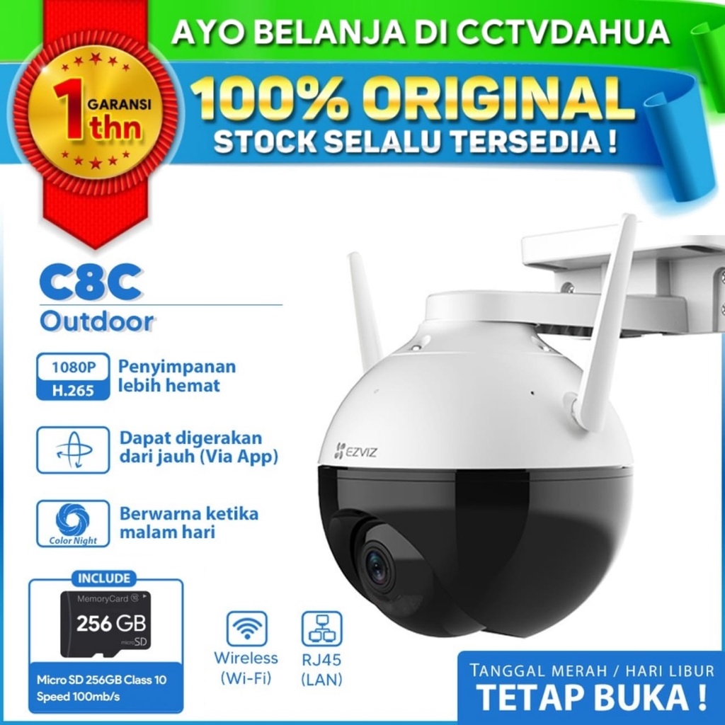 EZVIZ C8C PRO AI 1080P FREE MICRO SD 256GB Wi-Fi/ C8C BERGARANSI RESMI