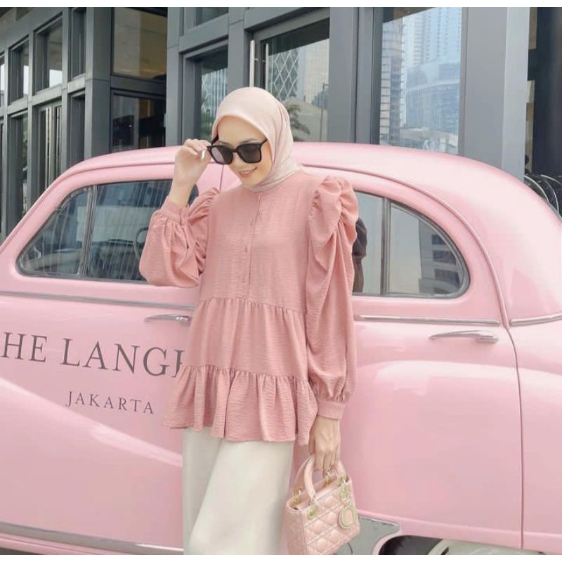 Puff blouse salem size S preloved vanilla hijab