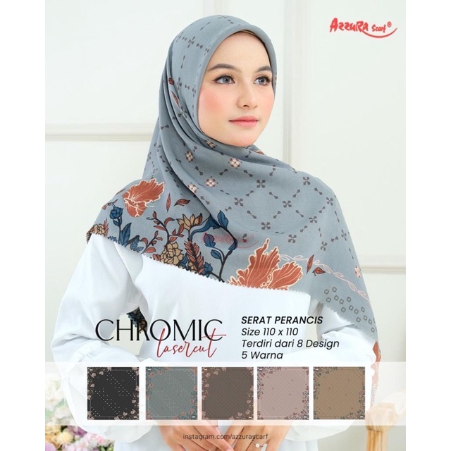 ( SERI A ) SEGIEMPAT MOTIF CHROMIC LASERCUT AZZURA SERAT PRANCIS