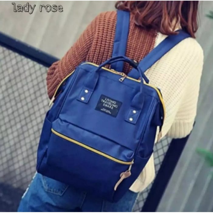 &quot;aurabagss&quot; - Tas Wanita Tas Ransel Anello Polos Tas Ransel Tas Punggung Tas Sekolah Fashion Backpack Diapers Bag Remaja Unisex Ala Korea Terbaru