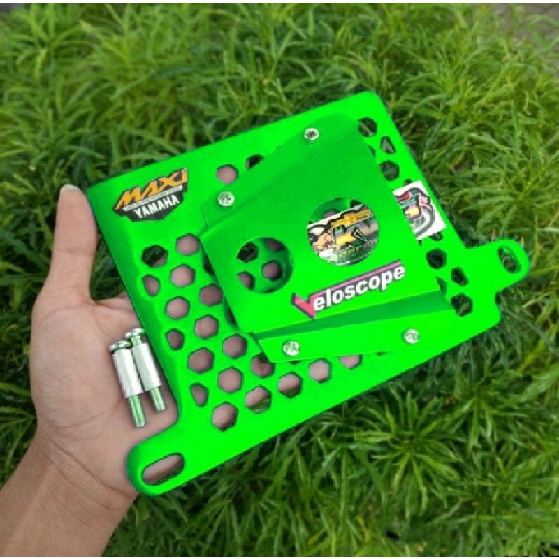 Tutup cover radiator maxi airscope nmax aerox lexi almunium cnc motif hexa hexagonal segi 6 airscope veloscope bonus baut boshing