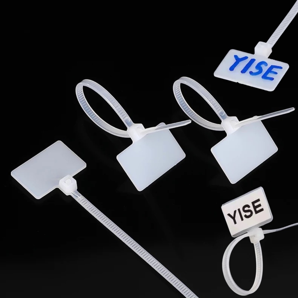 Kabel Tis Tie Ties Cable Lebel Maker Marker Name Tag Label Pengikat warna putih isi  50pcs 100pcs 500pcs