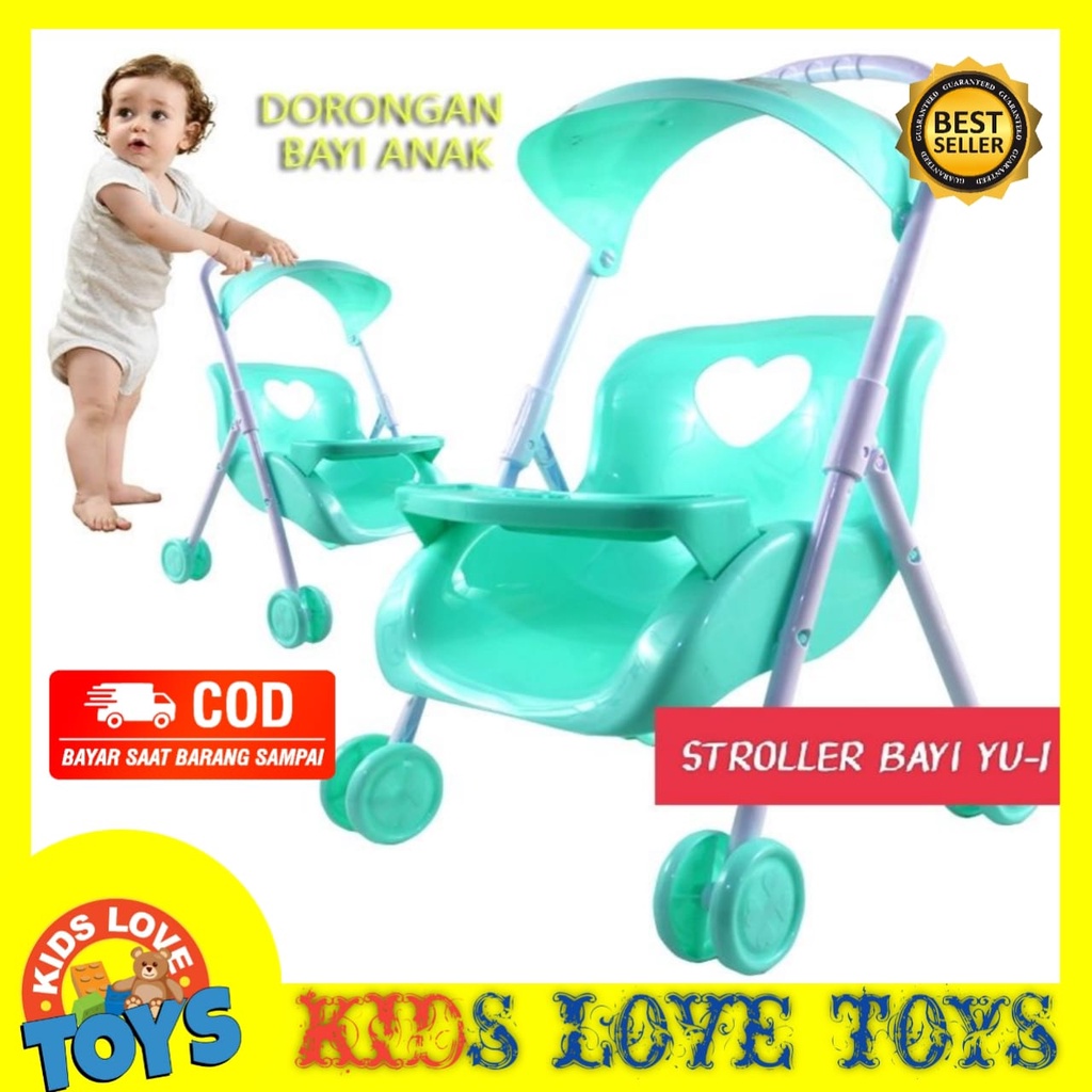 MAINAN ANAK STROLLER BABY DORONGAN BONEKA TROLI BAYI YU 1/ MAINAN BONEKA ANAK PEREMPUAN TROLI BAYI P