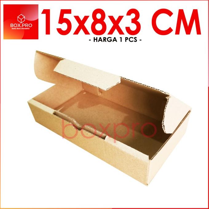

ECER Kardus Dus uk 15x8x3 cm Die Cut Box Kotak Packing Aksesoris Baju