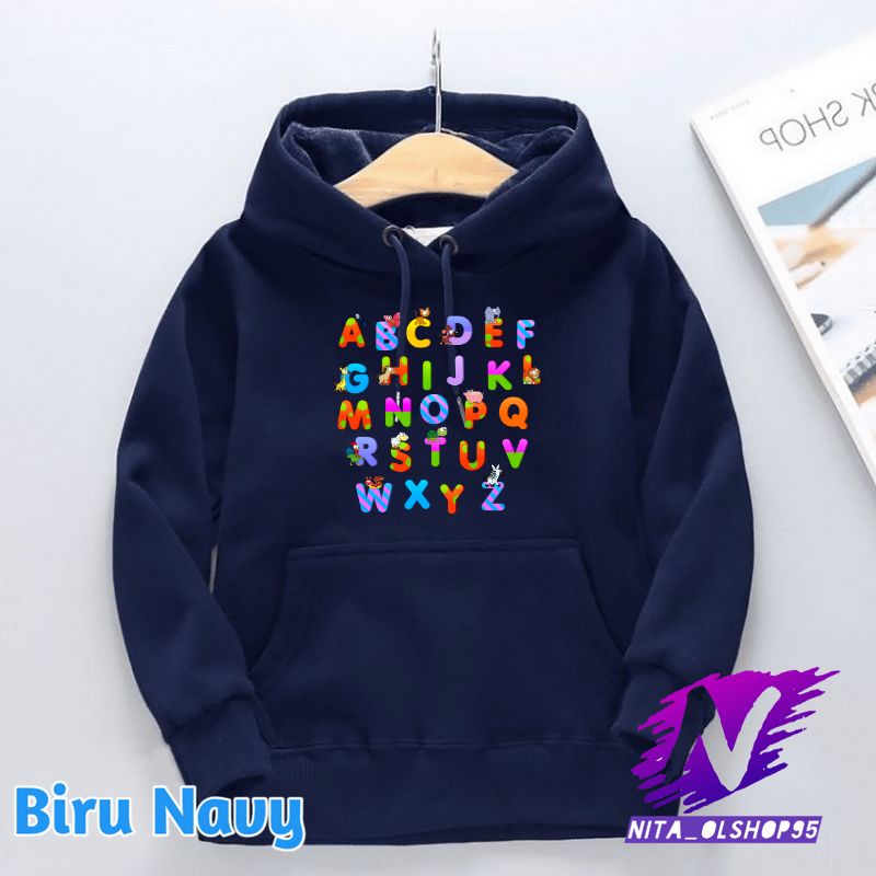 hoodie anak alphabet jaket huruf anak lucu