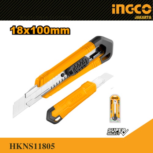 Pisau Cutter Besar AutoLock (18mm) INGCO HKNS11805 Cuter Pemotong Cut