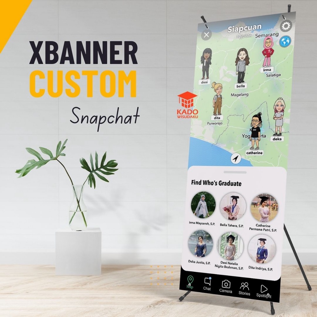 Banner Wisuda Custom Desain SnapChat XBanner Sidang Skripsi