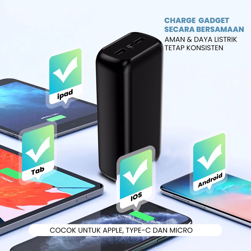 Power Bank Delcell CUBE PowerBank 31000mAh 2A Dual input Port Type C &amp; Micro USB