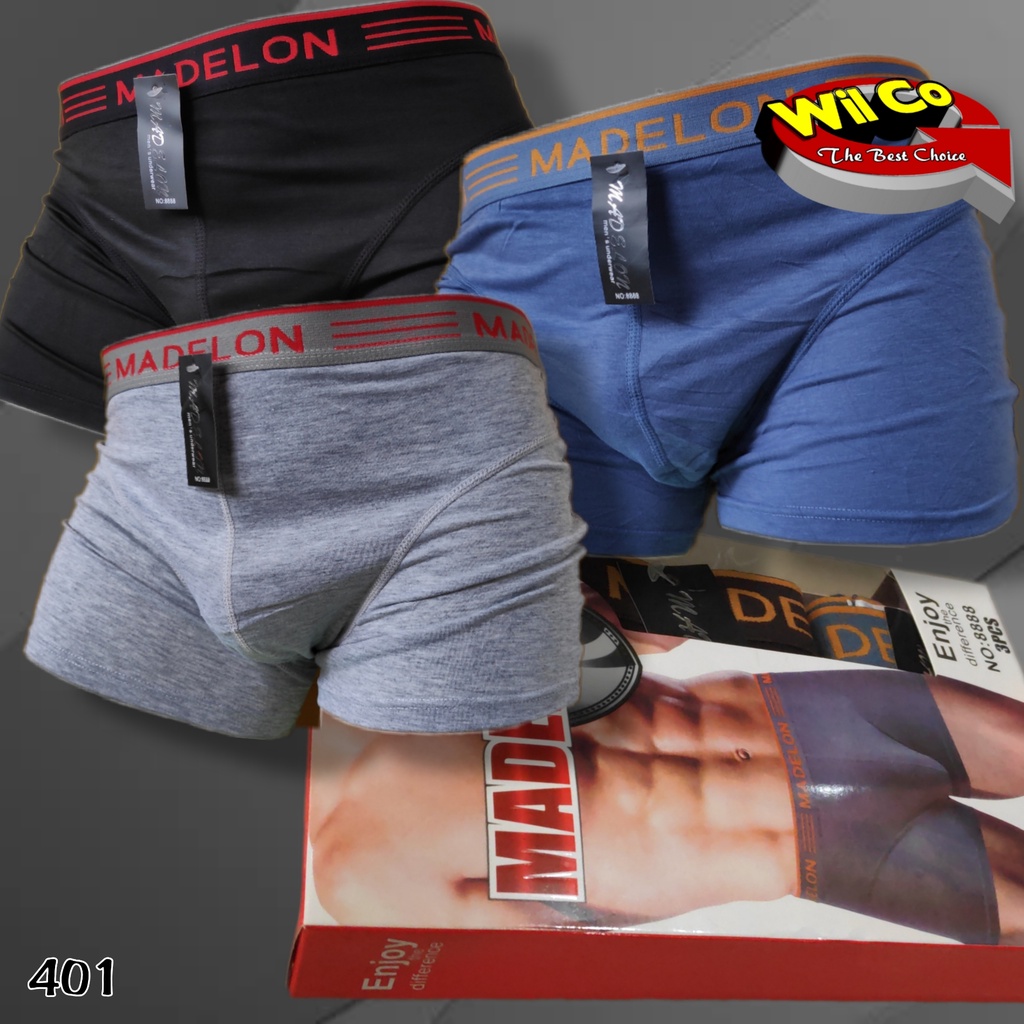 K401 - (Harga Per 1 Potong) CELANA DALAM PRIA [BOXER] BRAN MADELON SIZE M - XL