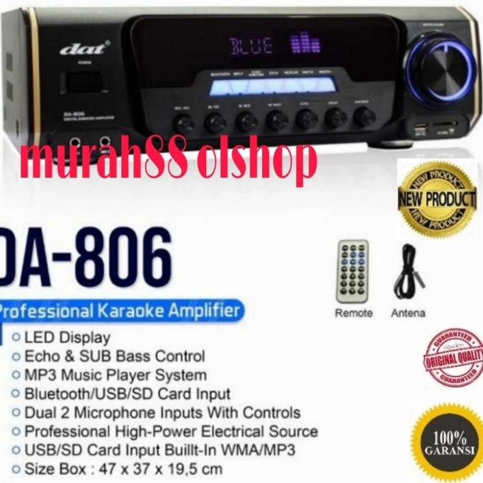 Jual Ampli/Amply /Amplifier Karaoke Dat Da806 Bluetooth Usb Terbaru
