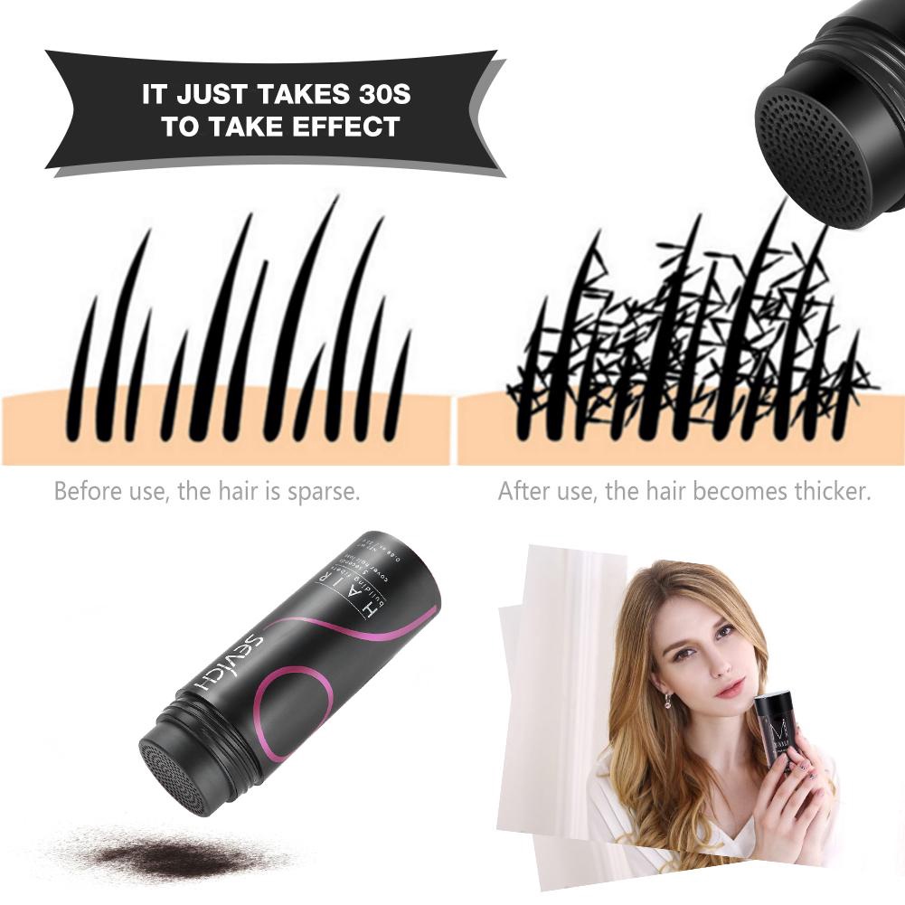 Sevich Hair Building Fibers - Bubuk Fiber Penebal Rambut (Hitam/Dark Brown) 25Gram Fibers Menutup Rambut Yang Botak Atau Tipis - Natural Fiber Powder Material (Tidak Hair Growth )