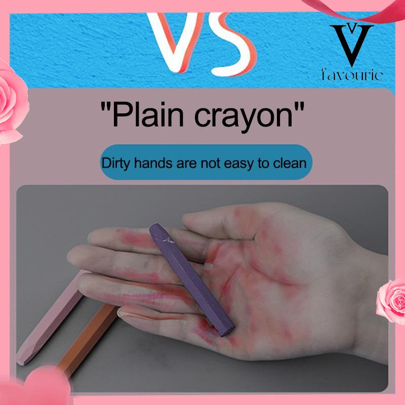 CODKrayon Plastik Segitiga Krayon Plastik Segitiga Keselamatan Anak-Anak Balita yang Dapat Dicuci Menggambar Pena Corat-Coret Pena-FA