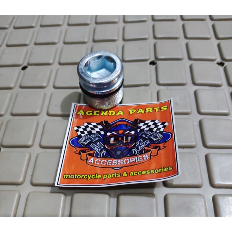 BOSH BAUT TUTUP AS SHOCK DEPAN RX KING -RX S-PLUS ORING(warna Crome perang)