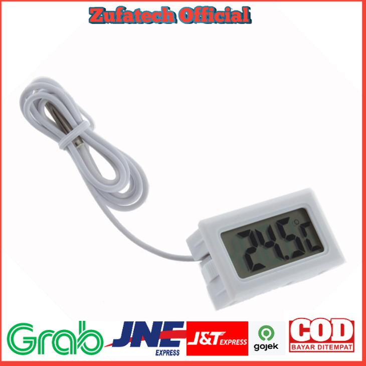 Pengukur Suhu Digital Termometer Aquarium dengan Kabel 1M - White