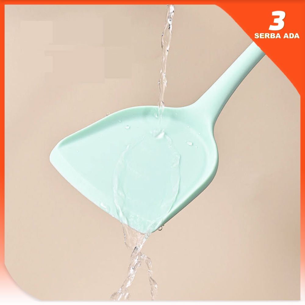 Spatula Set Silikon Tahan Panas Warna Hijau / Alat Masak Set Anti Lengket / Spatula Sodet Sutil Kuas Sendok Nasi Centong Sayur Saringan kocokan Telur
