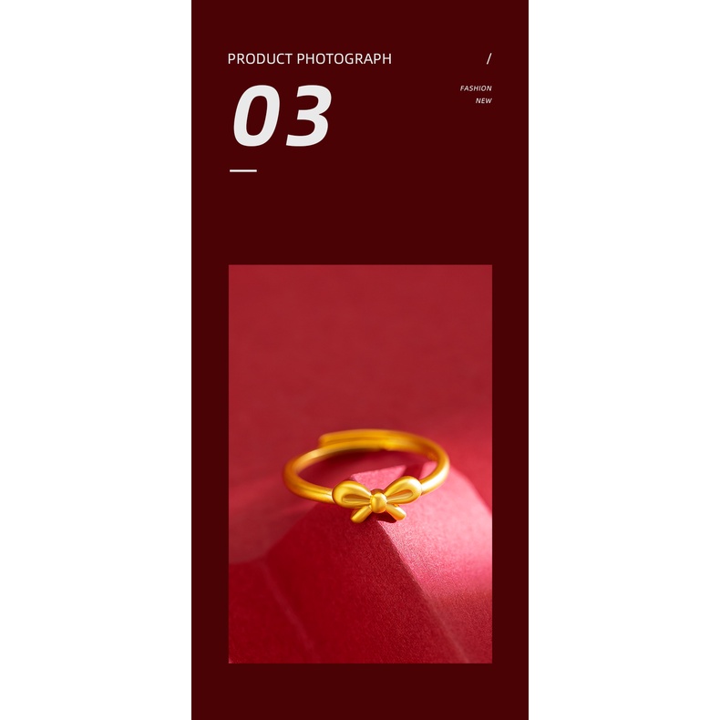 Goldkingdom Perhiasan Fashion Emas Asli Kadar 375 Bangkok Aksesoris Ready Stock Wanita Kupu-Kupu Cincin Pengurangan Usia Lucu Mini Ring Gold Adjustable