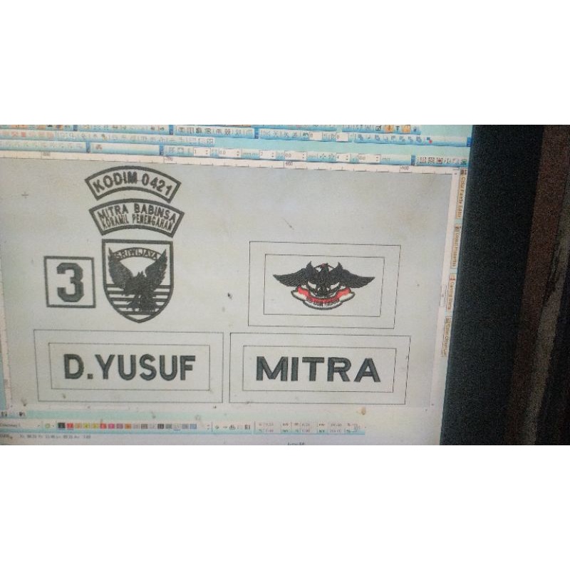 bordir logo atribut wing garuda mitra tni/timbul/pakaipengeras