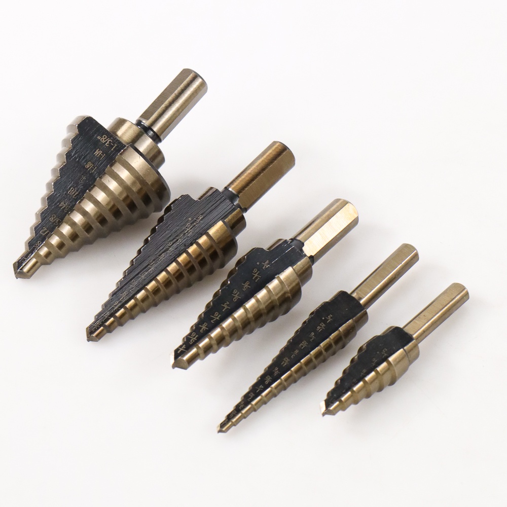 Mata Bor Pagoda Spiral Drill Step Down Titanium Tipe 2 5 PCS H463A