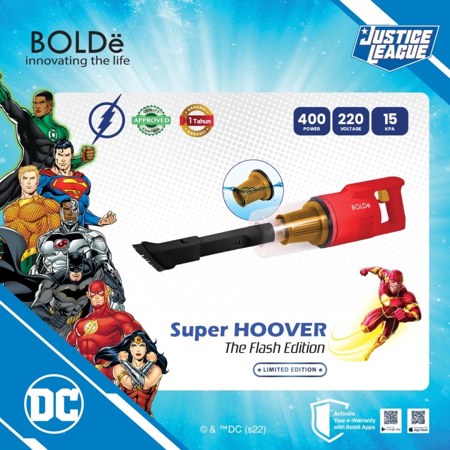 BOLDe SUPER HOOVER FLASH EDITION - Handy Vacuum Cleaner Double Filter