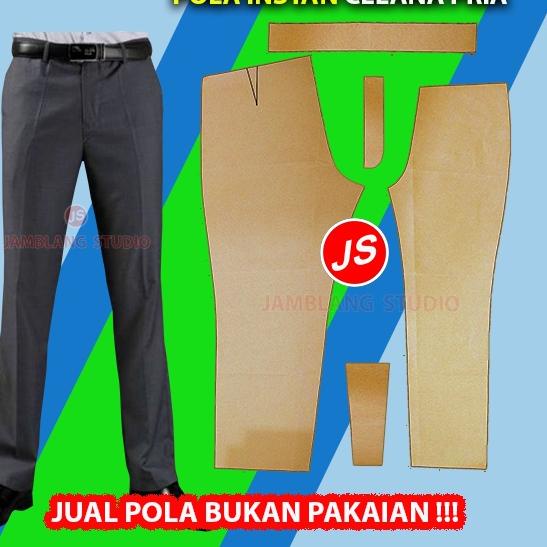 Grosir Ekonomis Pola Instan Celana Pria Panjang Dewasa [ Pola Baju Jamblang Studio ]