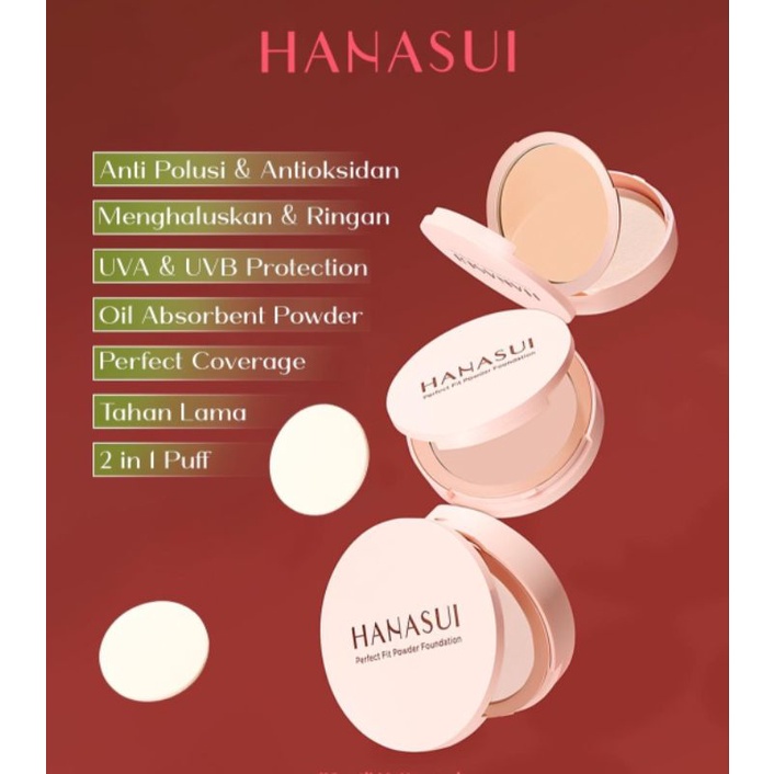 (*) HANASUI PERFECT FIT POWDER FOUNDATION || BEDAK PADAT