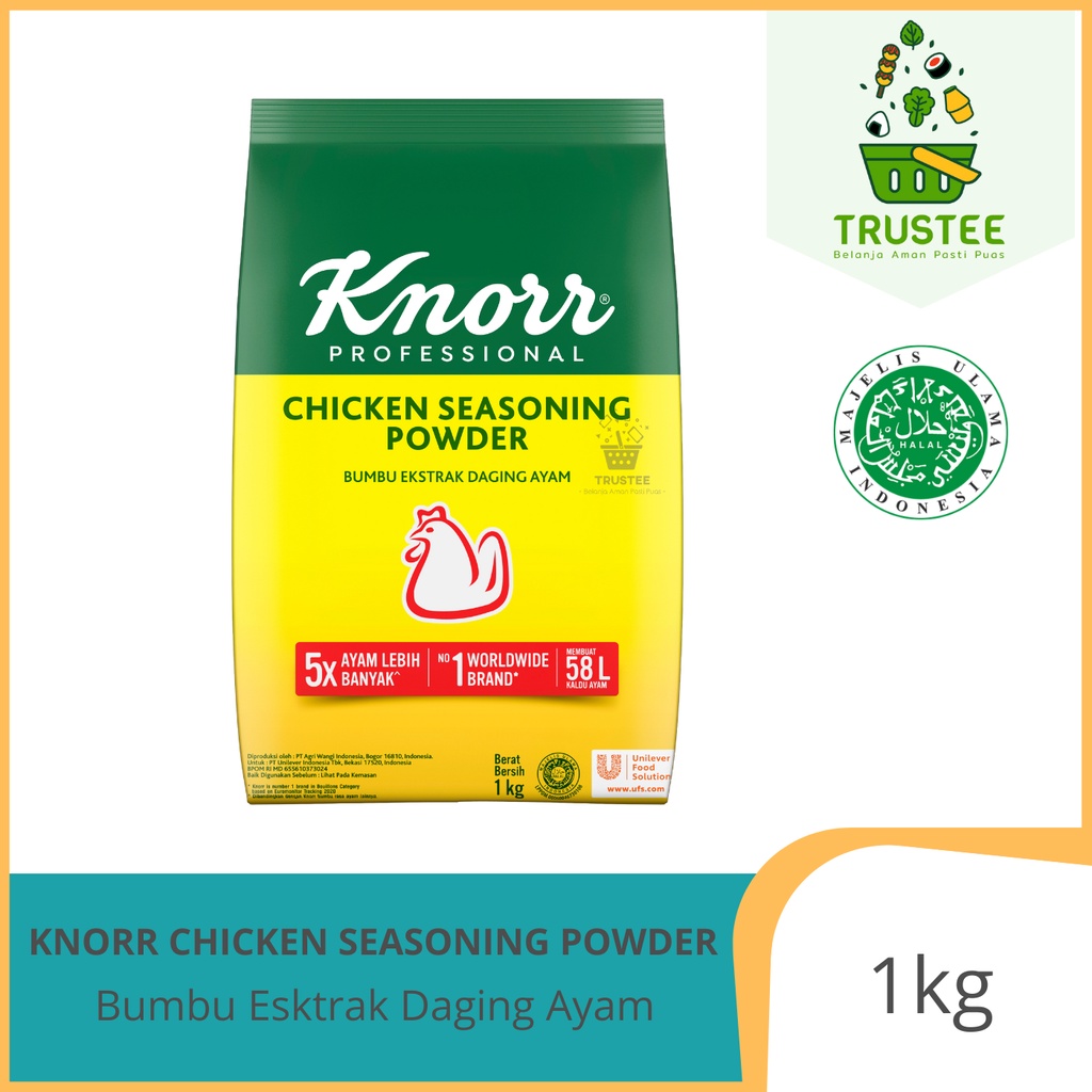 Knorr Chicken Seasoning Powder 1 kg - Bumbu Bubuk Kaldu Ayam Halal