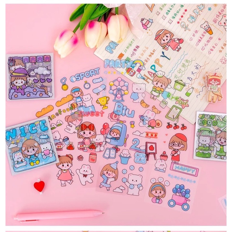 READY STOCK BISA COD - MOMO STIKER LUCU AESTHETIC DECO PLANNER DIARY SCRAPBOOKING KIYOWO KAWAII GAYA KOREA KARAKTER KARTUN HEWAN PELIHARAAN ANAK PEREMPUAN ORGANIZER DEKORASI CASING LAPTOP HP BOTOL AIR MINUM VIRAL MURAH PVC PAPER PET CUTE BERUANG KELINCI