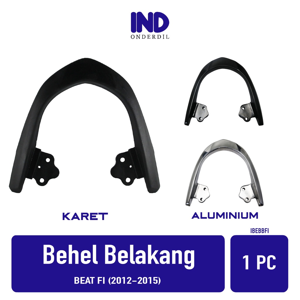 Behel-Begel-Pegangan Tangan-Bracket-Breket-Braket-Brecket-Handle-Handel-Hendel-Hendle Karet-Besi Jok-Jox  Belakang Aluminium-Alumunium Honda Beat FI-F1-Injection 2012-2015